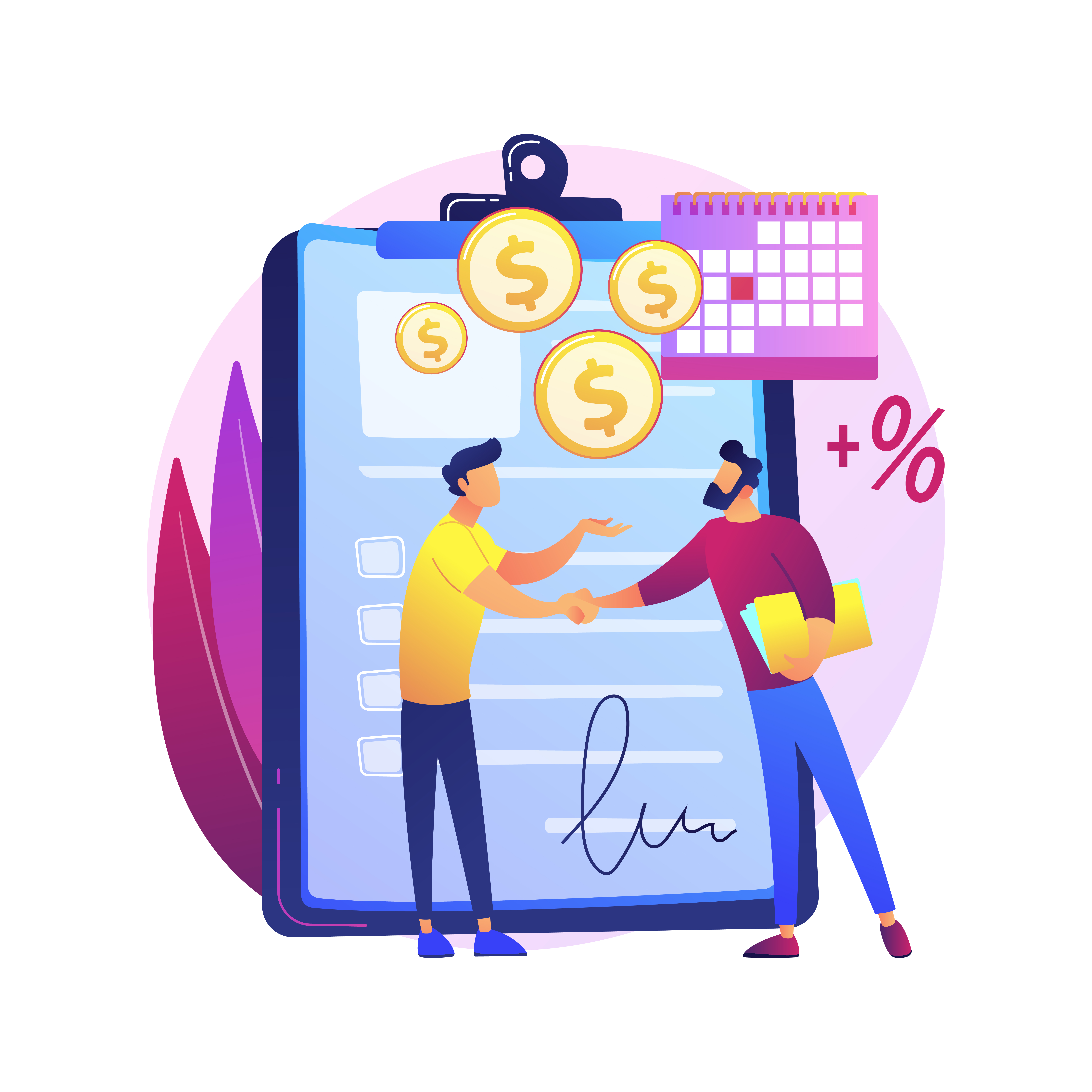 promissory note vector concept metaphor