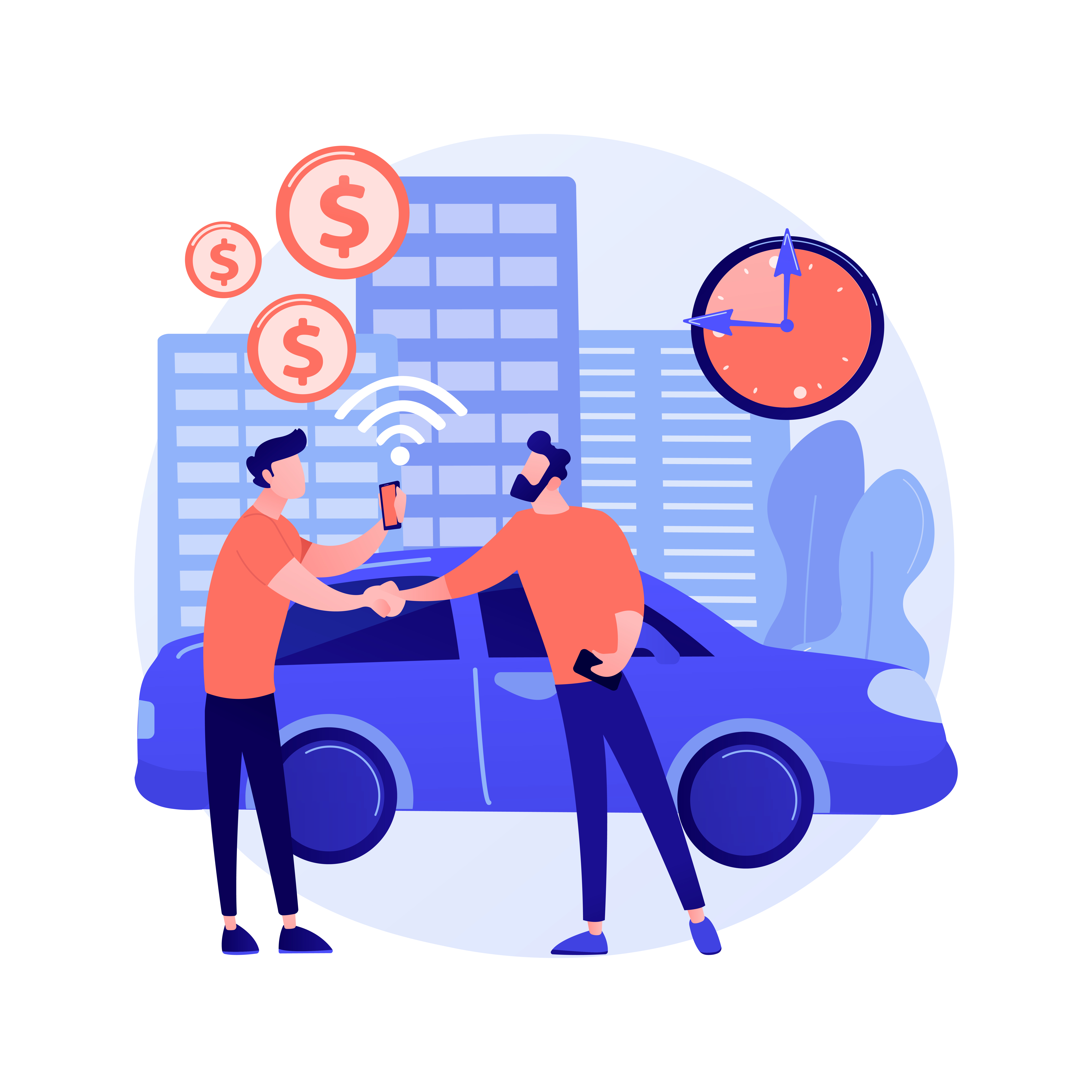 carsharing service abstract concept vector illustration.