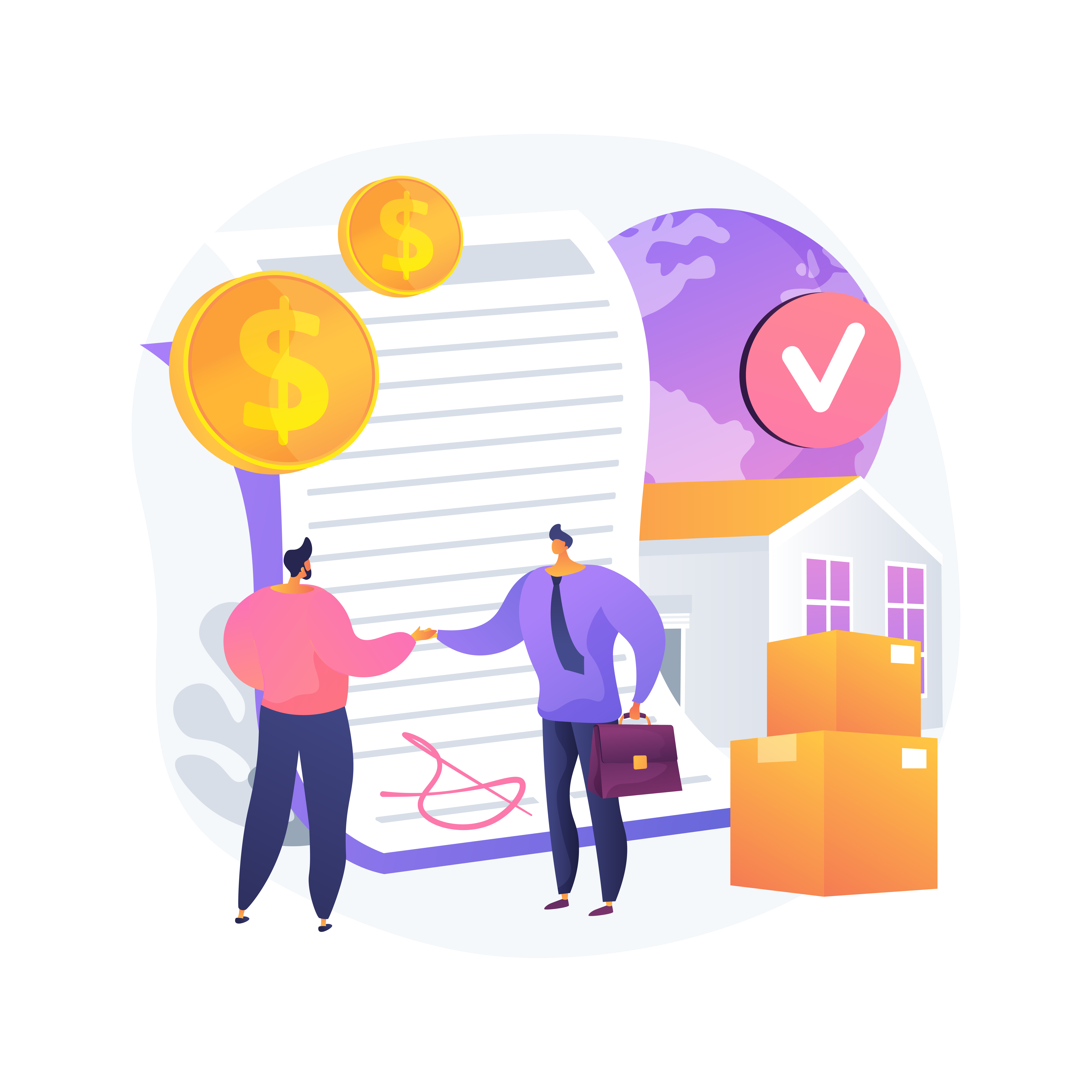 sales contract terms abstract concept vector illustration.